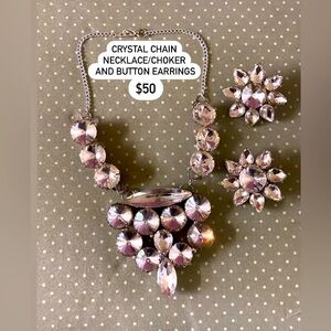 Hand made choker and clip on earrings set. Great statement piece for parties